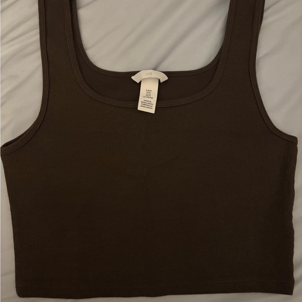 H&M Dark Brown Crop Tank Top
